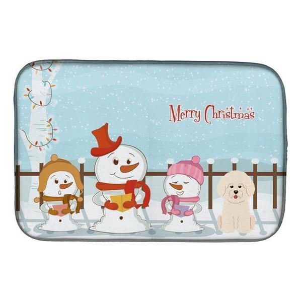 Carolines Treasures Carolines Treasures BB2406DDM Merry Christmas Carolers Bichon Frise Dish Drying Mat BB2406DDM